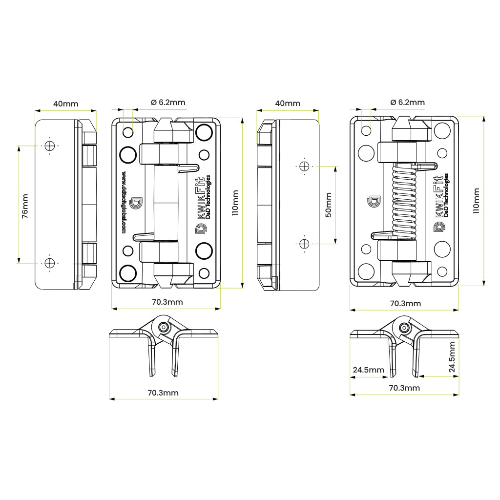 KwikFit Nylon Gate Hinge