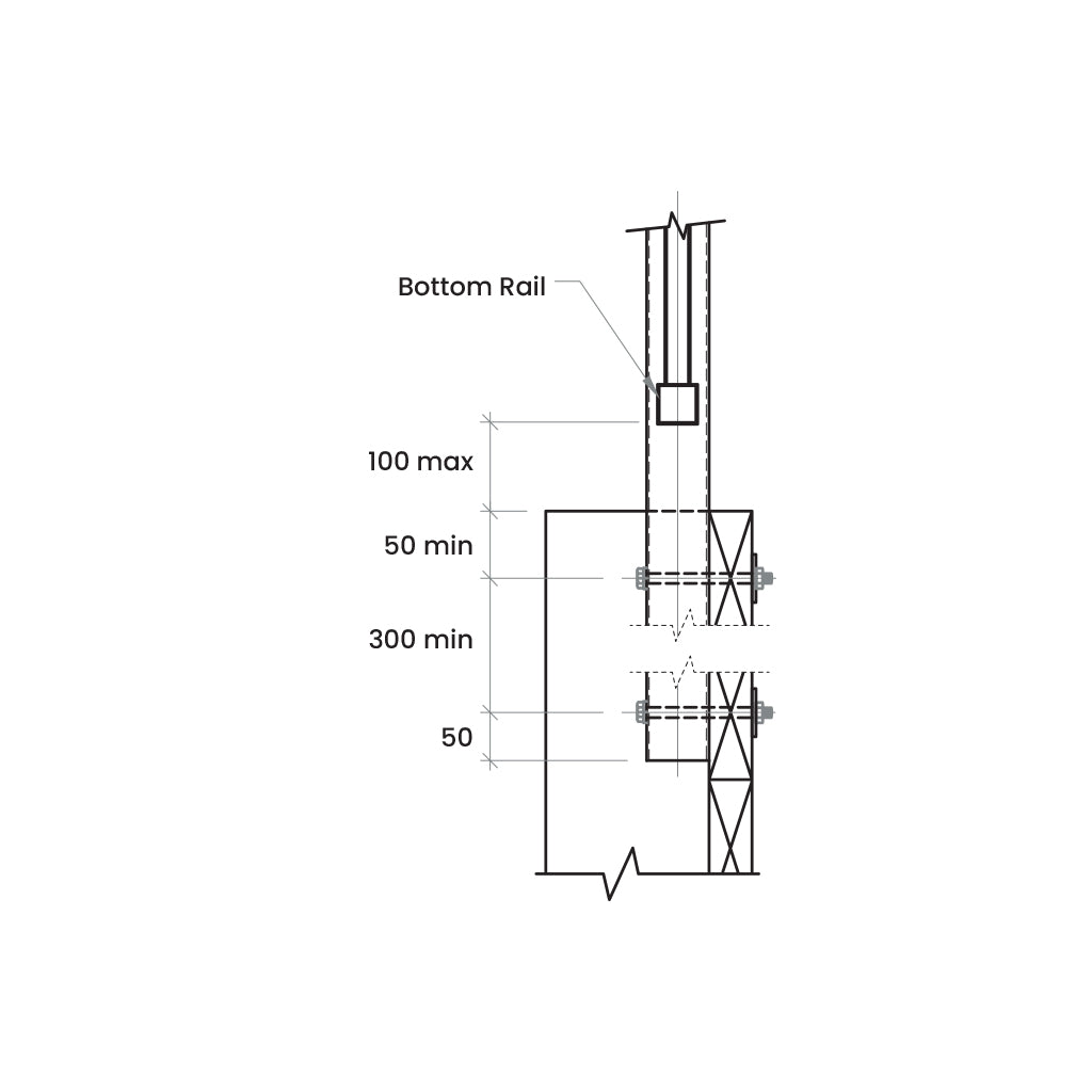 Side Fixed Balustrade Post