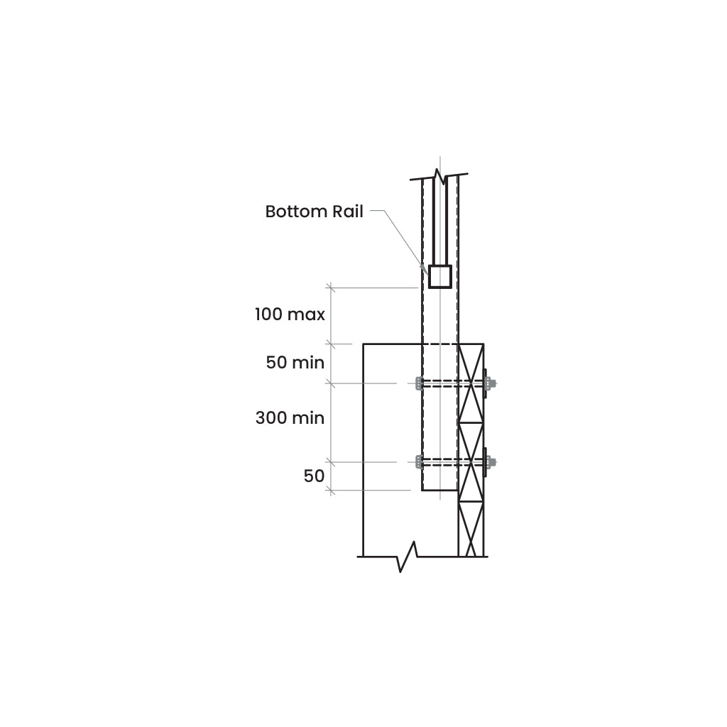 Side Fixed Balustrade Post