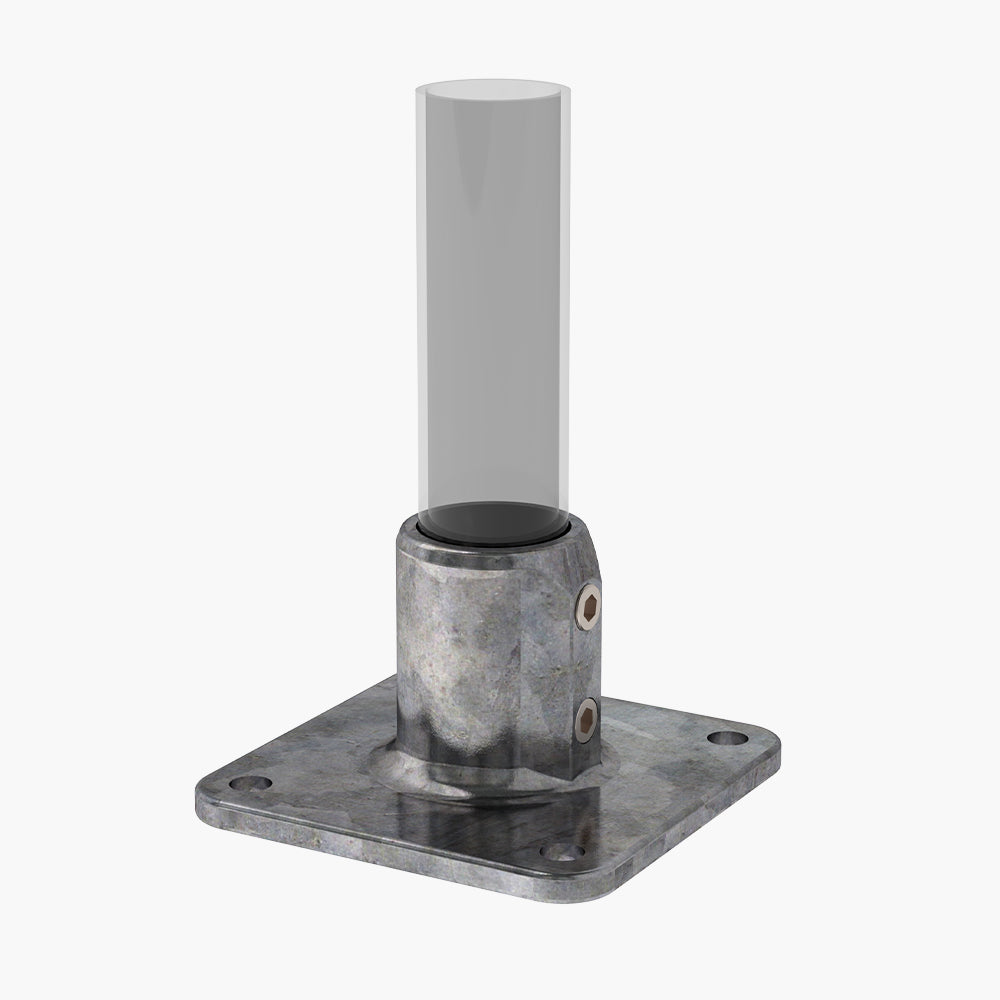 Pipe Clamp 4.12 - Square Base Flange 4 hole | Edgesmith