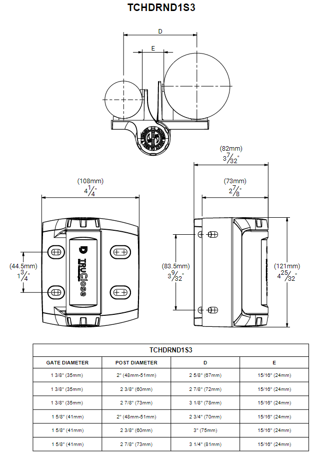 TruClose Round Heavy Duty Gate Hinge