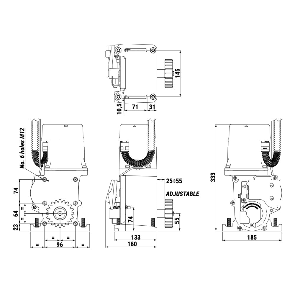 Tower, 1600kg, In-Post, 100% Duty Cycle