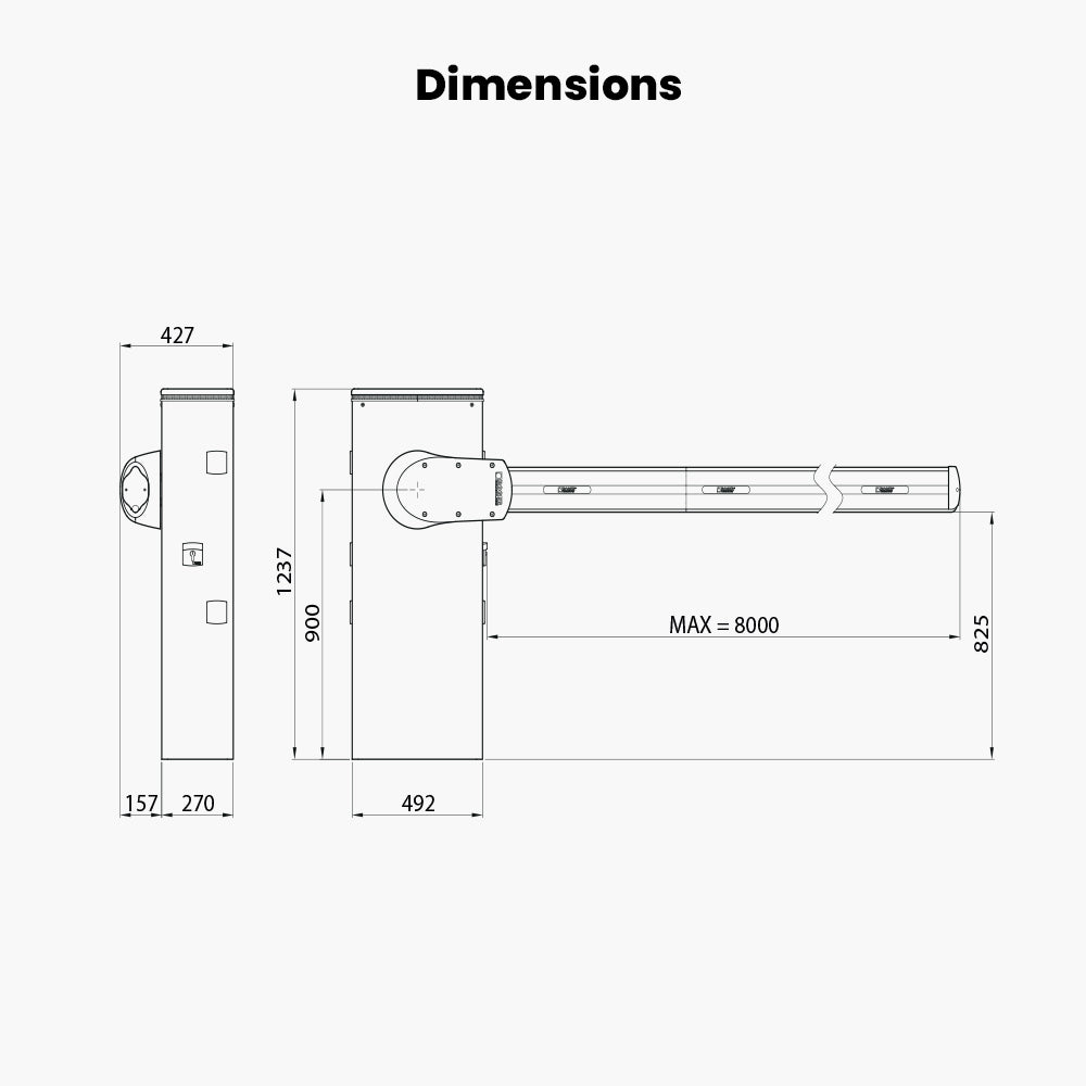 Roger Bionik 8m Industrial Barrier Arm | Edgesmith