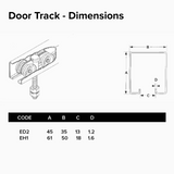Hercules Door Track - Dimensions |Edgesmith