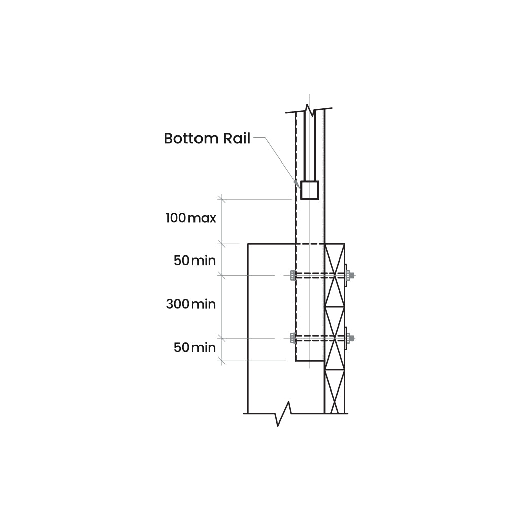 Side Fixed Balustrade Post