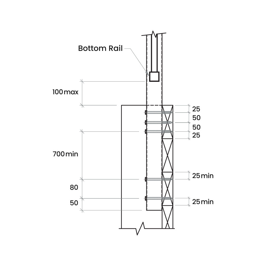 Side Fixed Balustrade Post