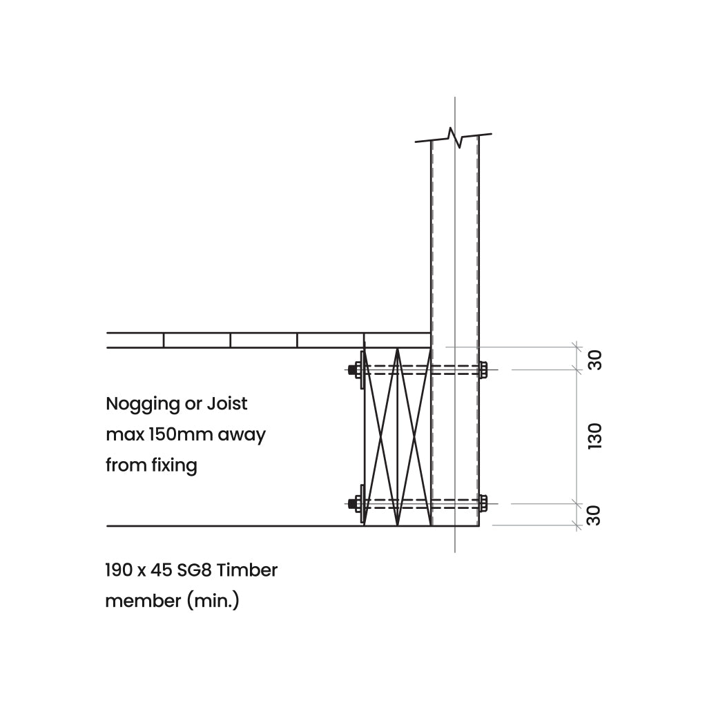 Side Fixed Balustrade Post