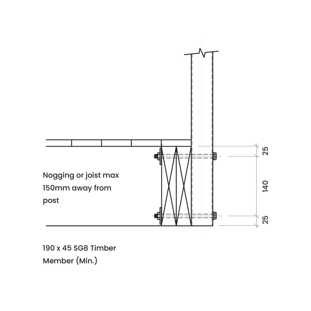 Side Fixed Balustrade Post | Edgesmith