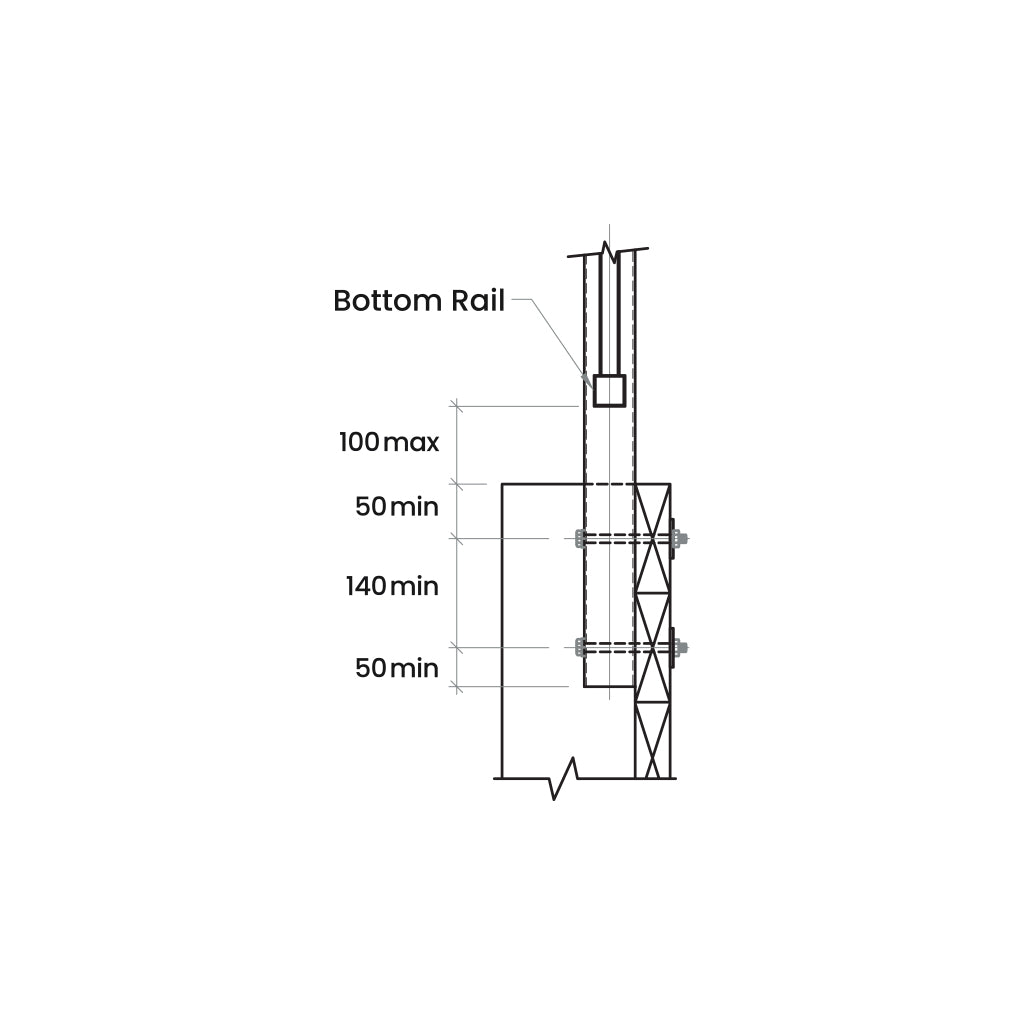 Side Fixed Balustrade Post