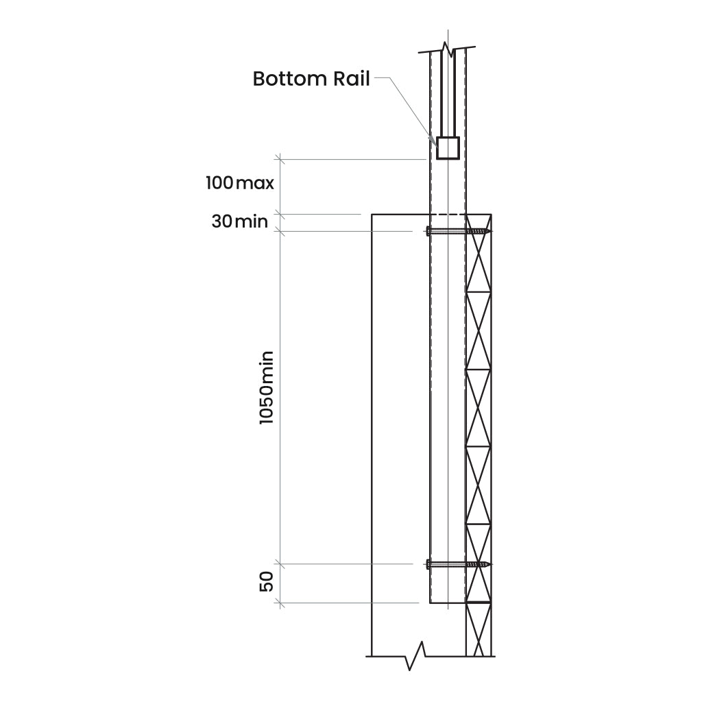 Side Fixed Balustrade Post