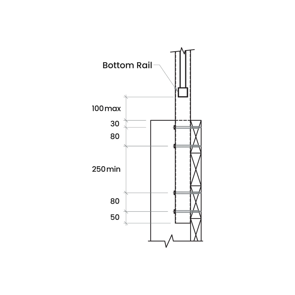 Side Fixed Balustrade Post