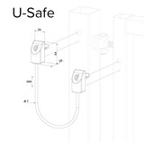 Locinox U-Safe Safety Cable - Dimensions | Edgesmith