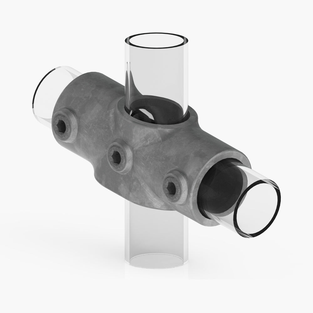 Pipe Clamp 2.11 - Two Socket Cross 0-11° | Edgesmith 