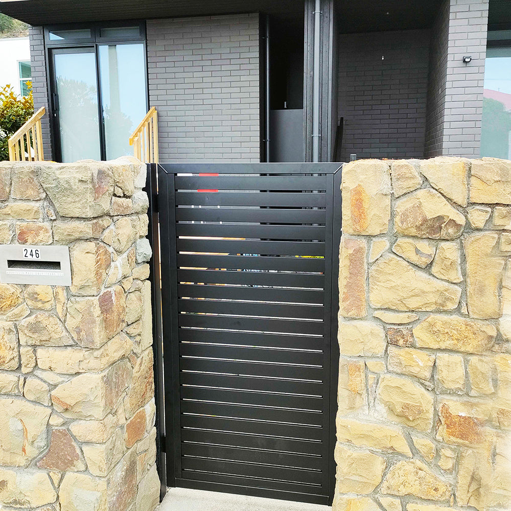 The Oasis Gate-Aluminium Slat Gate | Edgesmith