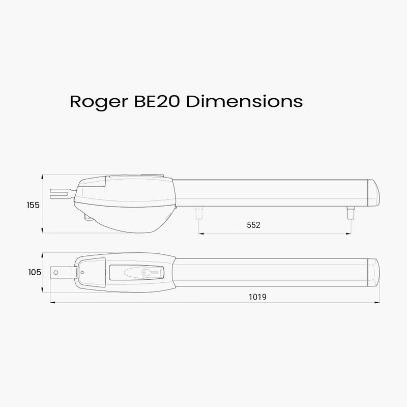 Roger Technology Presto BE20 Presto 400kg Swing Gate Operator | Edgesmith