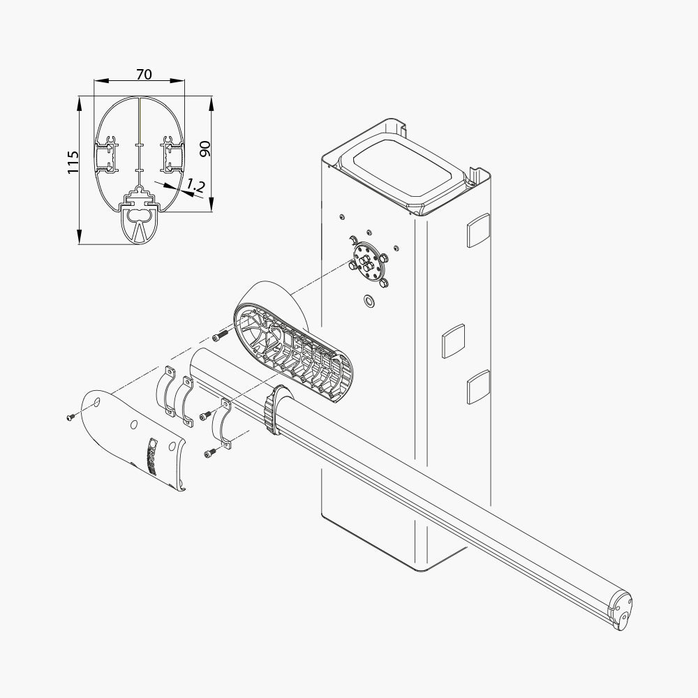 Beam for Bionik 4HP/6 Commercial Barrier - Edgesmith