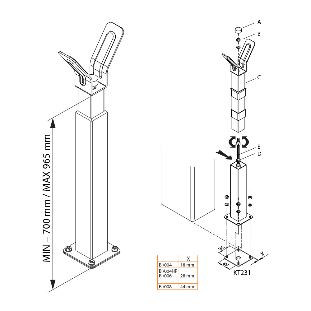 Barrier Arm End Support | Edgesmith