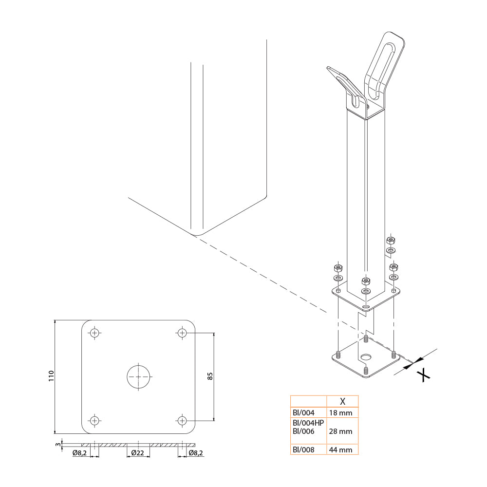 Barrier Arm End Support | Edgesmith