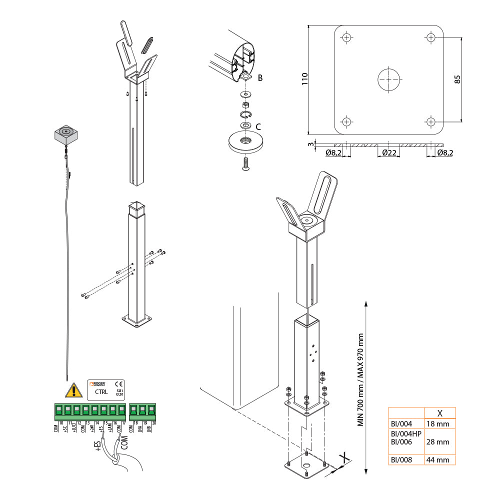 Barrier Arm End Support | Edgesmith