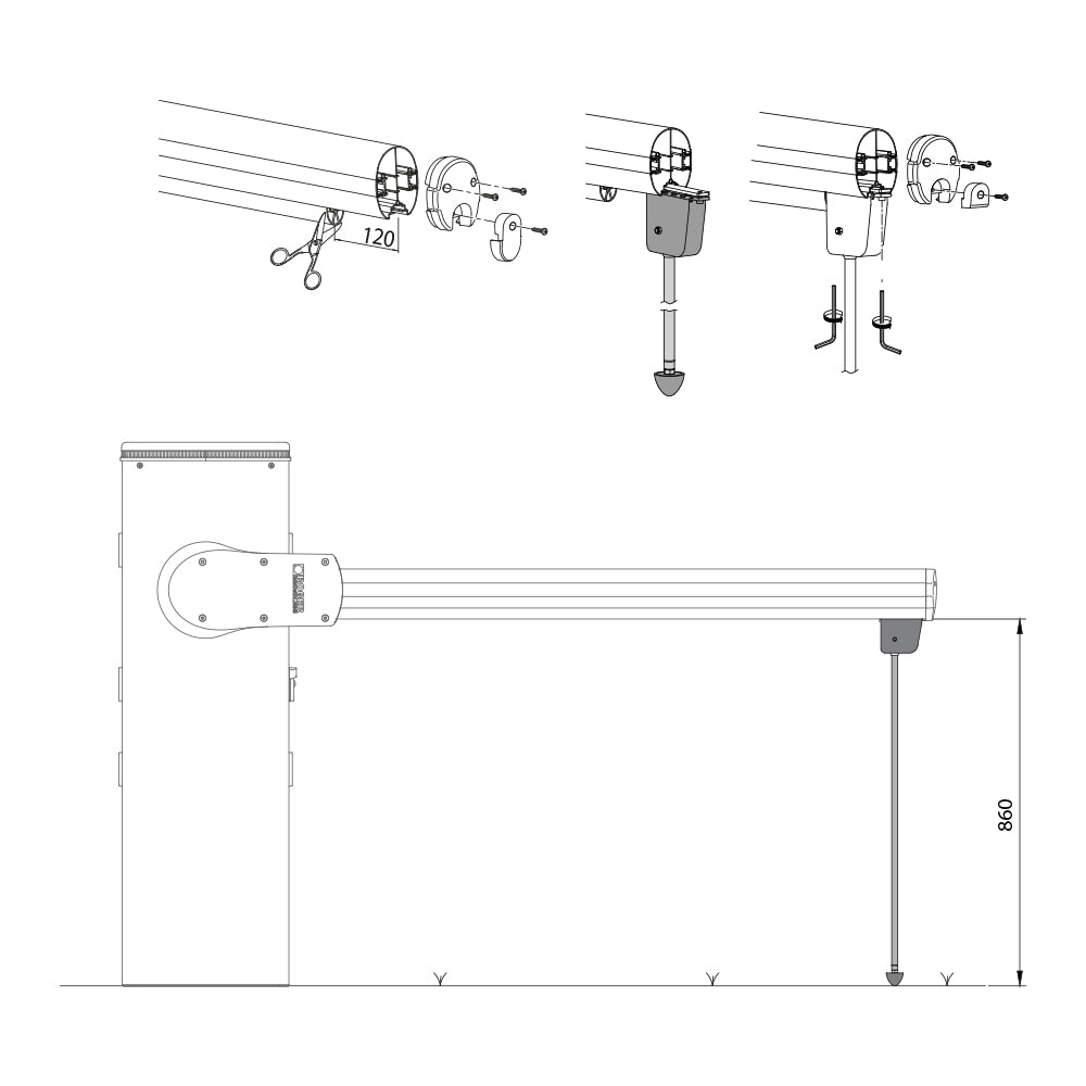 Pendulum End Support for Barrier Arm | Edgesmith