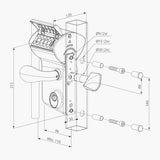 Leonardo Sliding Gate Code Lock - Dimensions | Edgesmith
