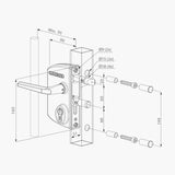 Swing Gate Lock - Dimensions | Edgesmith