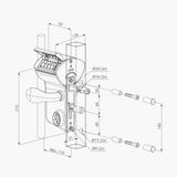 Vinci Swing Gate Code Lock - Dimensions |Edgesmith