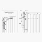 Verticlose-2 Hydraulic Gate Closer - 90 Degree Dimensions | Edgesmith